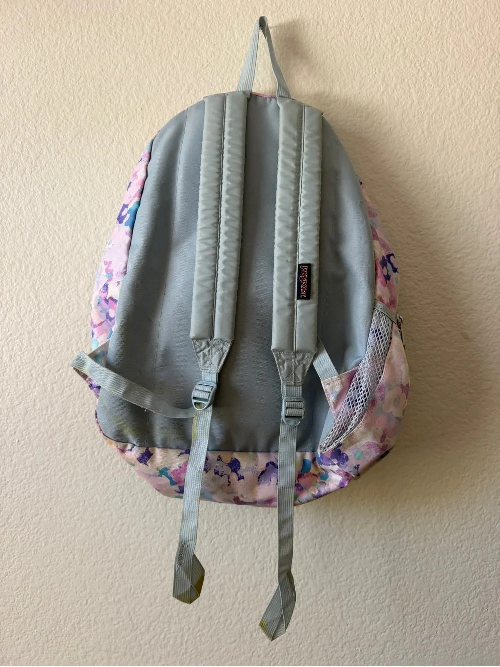 Jansport Floral Backpack Pink Purple Blue School Travel Book Bag Back to School